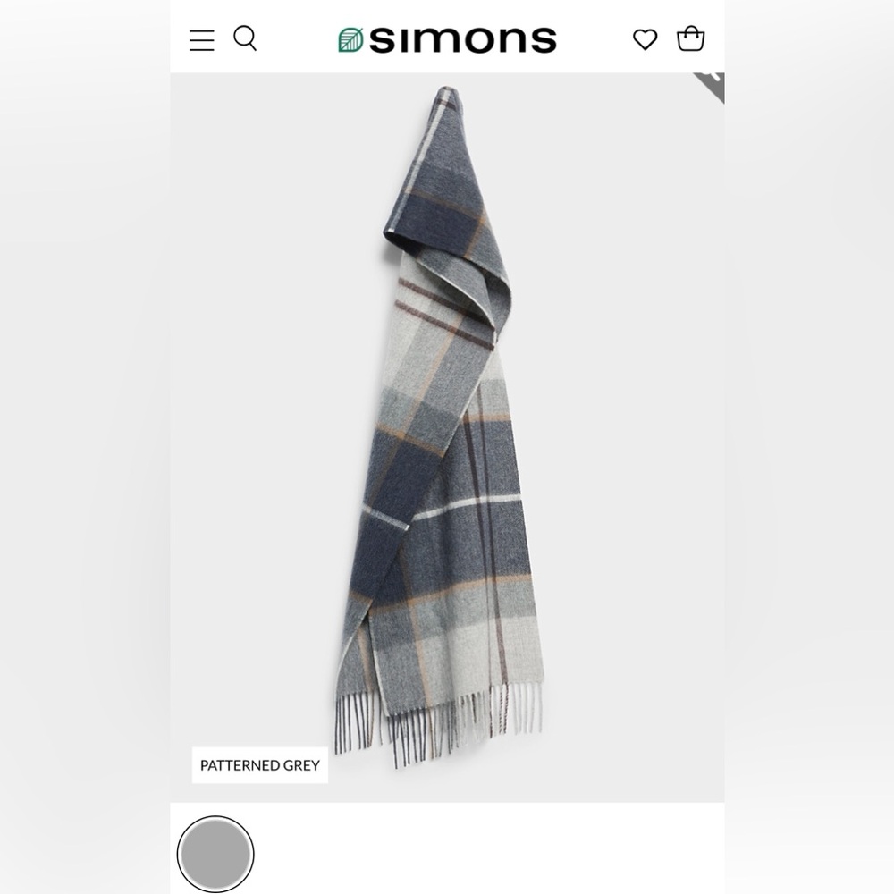 NWT Barbour cashmere lambswool tartan grey midnight scarf